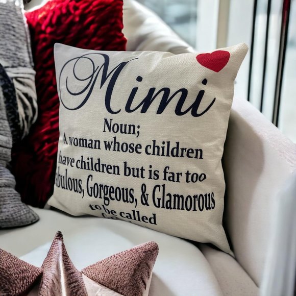 (Only Cover) Grandma Gifts Mimi Pillowcase 18x18 Home Decor Mimi Furniture Decor - Picture 1 of 7